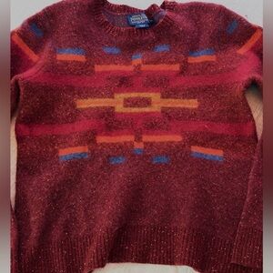 Pendleton Kids Red and Orange Patterned Sweater